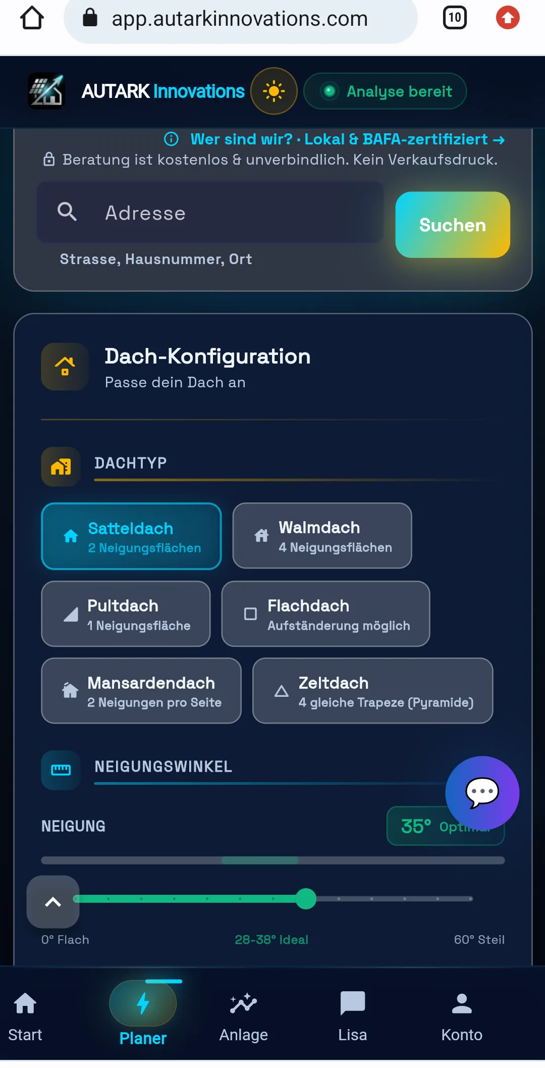 App Screenshot 3 – Ertragsprognose